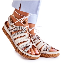 Sandalias de cuero de mujer de moda Maciejka 05552-04 Beige-Negro Sandalias de cuero de mujer de moda Maciejka 05552-04 Beige-Negro