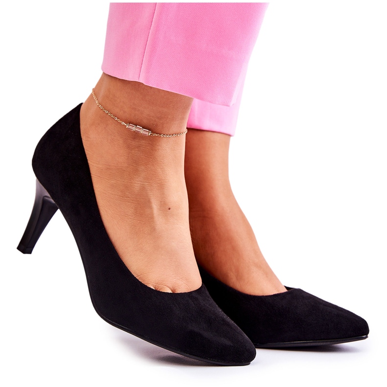 Sergio Leone Zapatos De Salón Clásicos De Mujer En Ante Negro Semprella