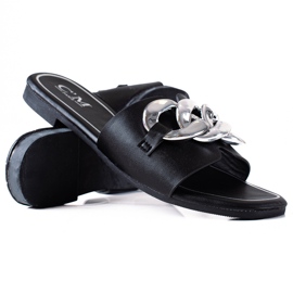 SHELOVET Pantuflas Con Cadena negro SHELOVET Pantuflas Con Cadena negro