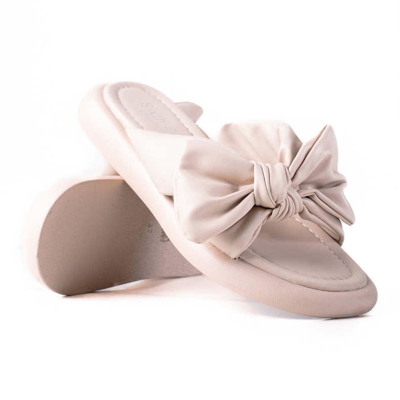 SHELOVET Babuchas Beige Con Lazo