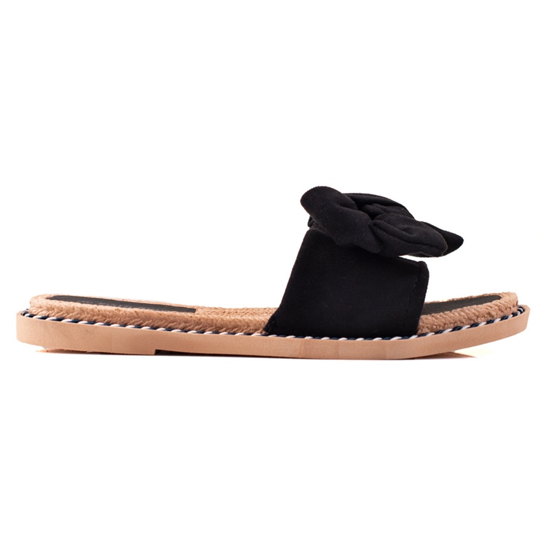 SHELOVET Zapatillas negras con lazo negro