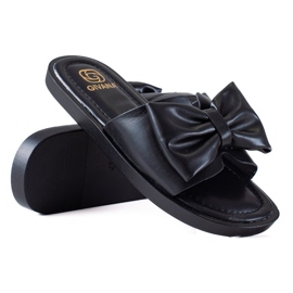 SHELOVET Zapatillas negras con lazo negro