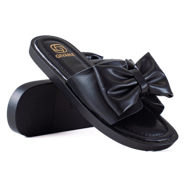 SHELOVET Zapatillas negras con lazo negro