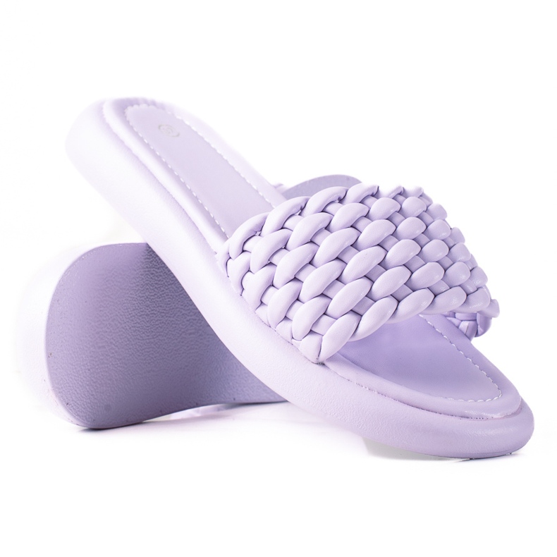 SHELOVET Babuchas mujer trenzadas violeta
