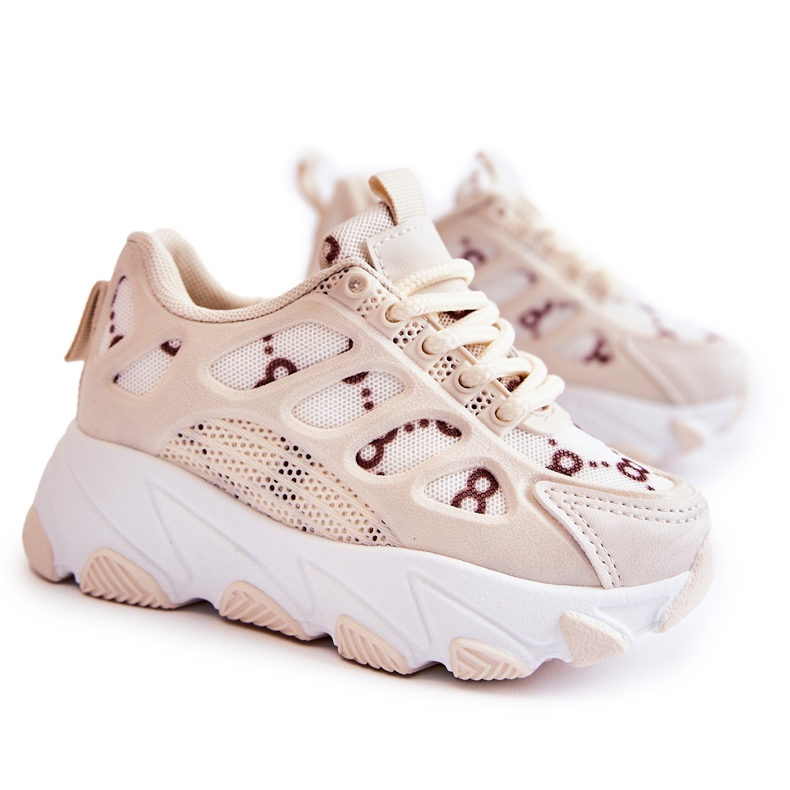 FR1 Deportivas Infantiles Beige Dalia marrón