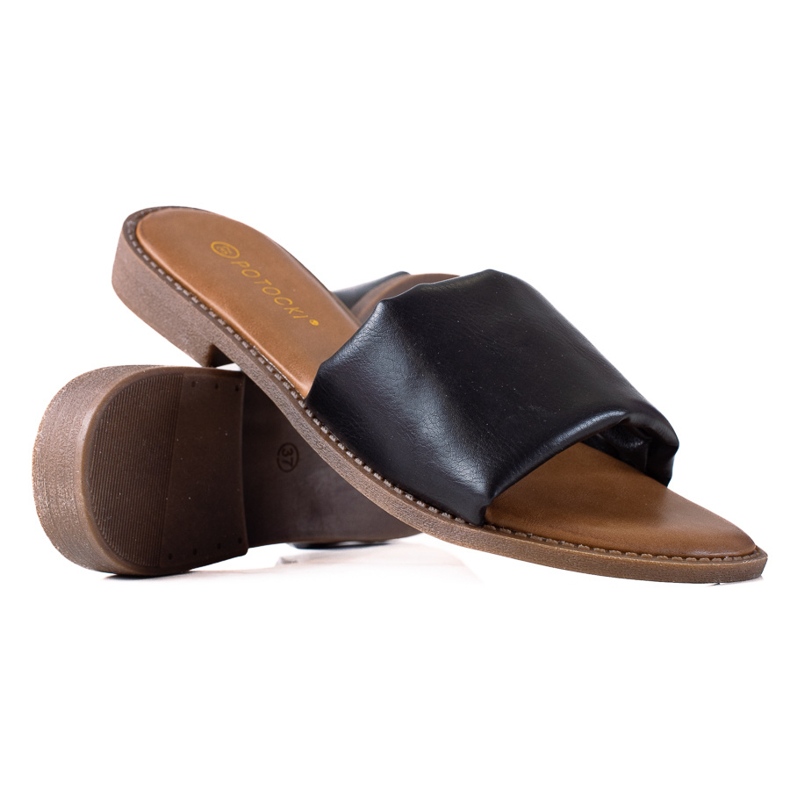 W. Potocki Pantuflas Potocki con cinturón ancho negro