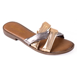W. Potocki Pantuflas Potocki para mujer dorado