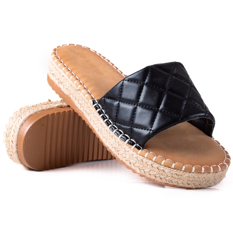 SHELOVET Chanclas plataforma negro