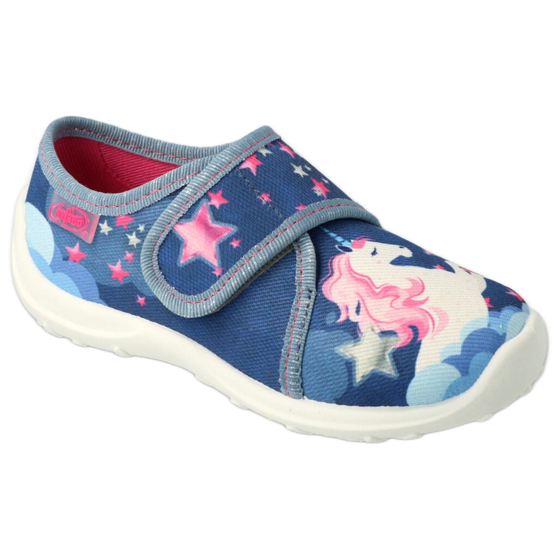 Zapatos befado niño 560X177 blanco azul rosado