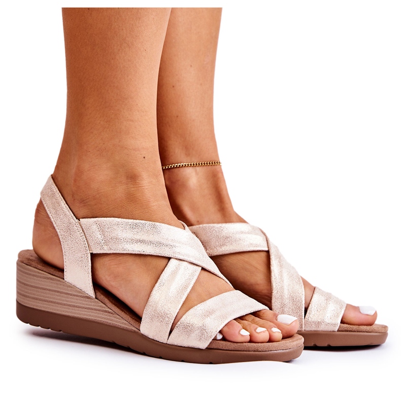 S.Barski Sandalias de cuña S. Barski BZY1A Beżowo-Złote beige dorado