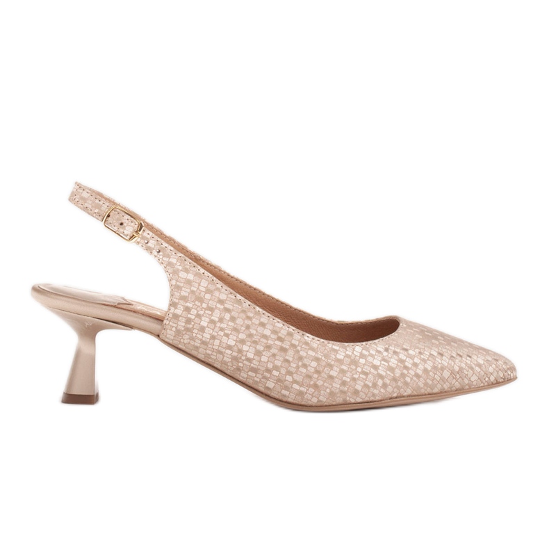 Marco Shoes Zapatos de salón elaborados en delicada piel con correa. dorado
