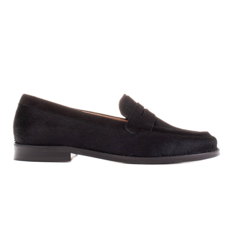 Marco Shoes Mocasines, piel natural con pelo negro