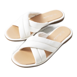 Pantuflas finas blancas para mujer blanco