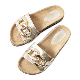 Babuchas Doradas con Cadena Derbi dorado