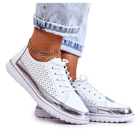 Vinceza Zapatos calados de mujer con plataforma blanco Deloren