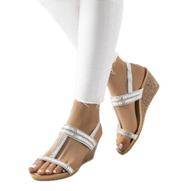 Sandalias plata cuña Belma