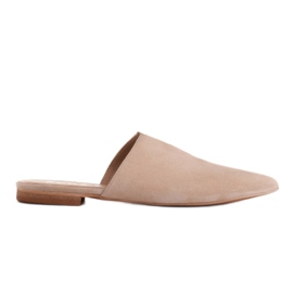 Marco Shoes Babuchas de ante con abertura beige