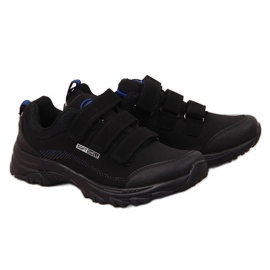 Zapatos trekking con velcro impermeables negro y azul American Club
