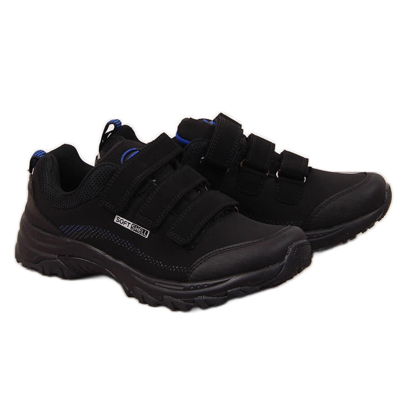 Zapatos trekking con velcro impermeables negro y azul American Club