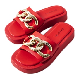 Pantuflas rojas con cadena Bragg rojo