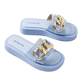 Babuchas azules con cadena Bragg Babuchas azules con cadena Bragg