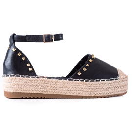 SHELOVET Alpargatas con tachuelas negro