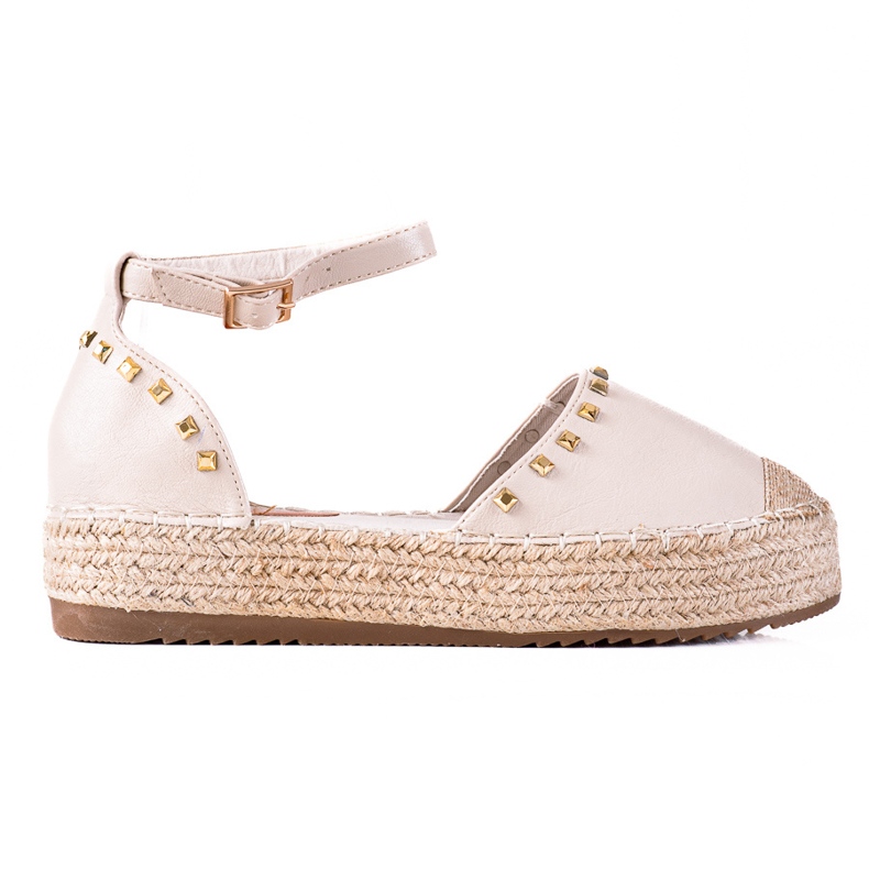 SHELOVET Alpargatas con tachuelas beige