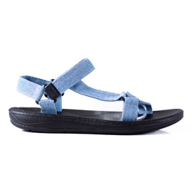SHELOVET Sandalias Vaqueras Con Velcro azul