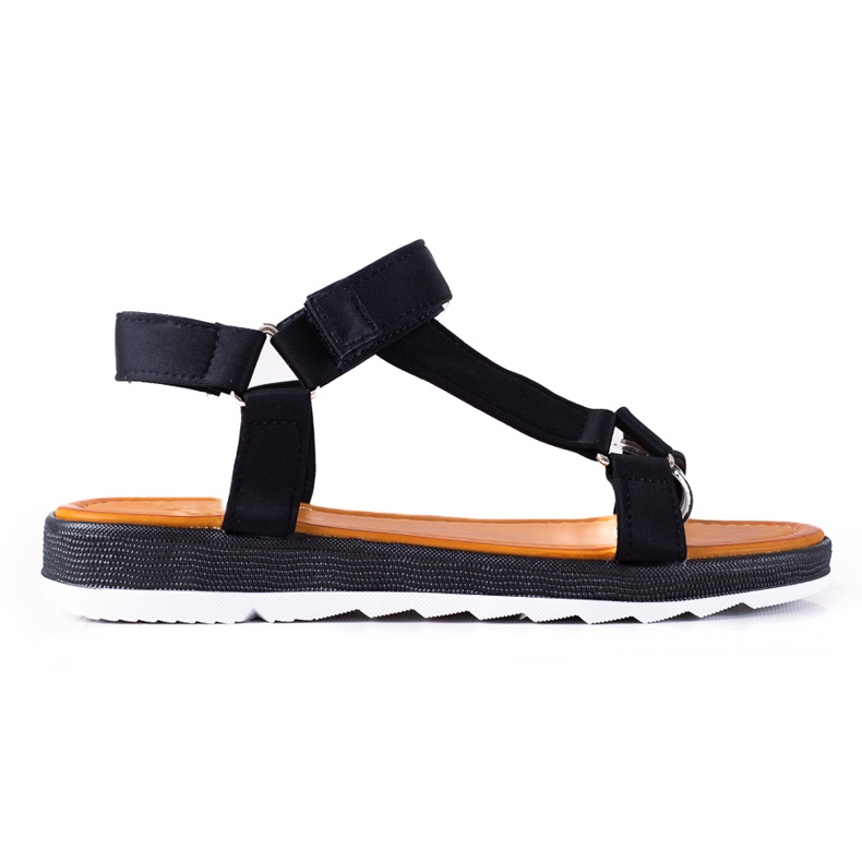 SHELOVET Sandalias de moda con velcro negro