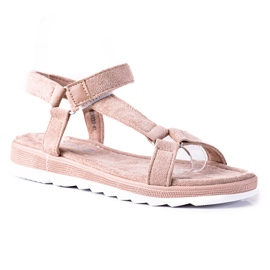 SHELOVET Sandalias De Ante Con Velcro beige