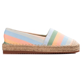 SHELOVET Alpargatas de colores rosado multicolor