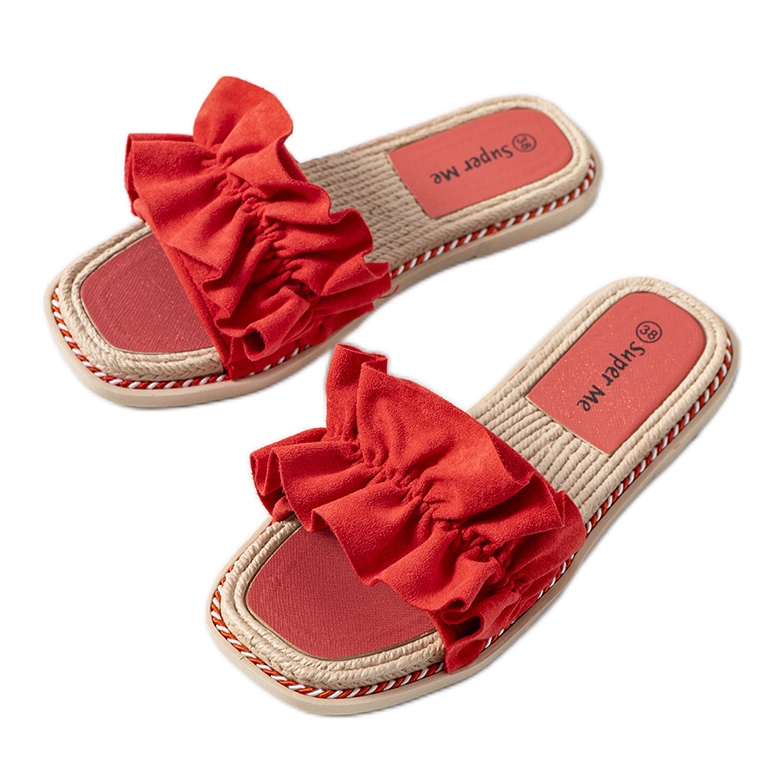Chanclas rojas con volante de Palmeri rojo