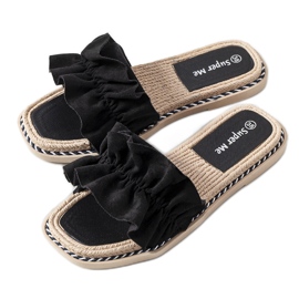 Chanclas negras con volante de Palmeri negro