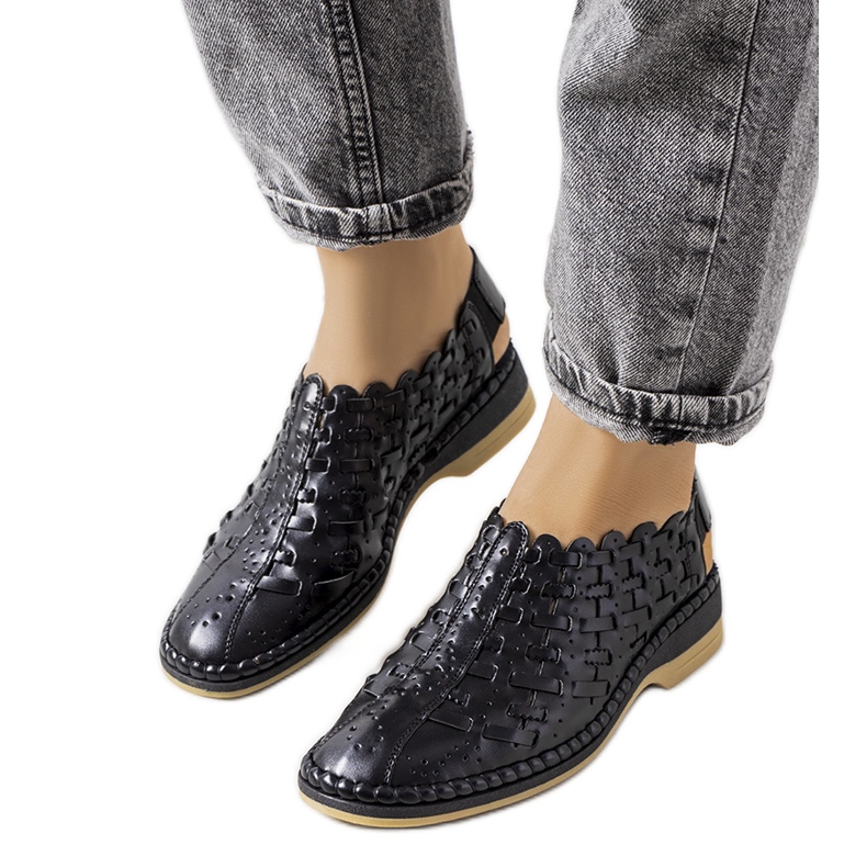 Sandalias caladas negras de Carvalho negro