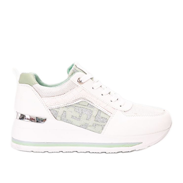 Zapatillas cuña Vildan blancas blanco verde