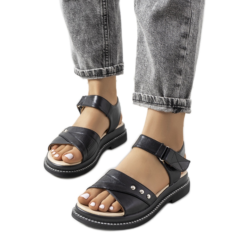Sandalias negras en la plataforma Meis negro
