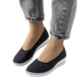 Zapatillas negras con cuña de Friis negro