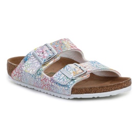 Chanclas Birkenstock Arizona Kids Flashy Hologram plateadas 1022173 multicolor