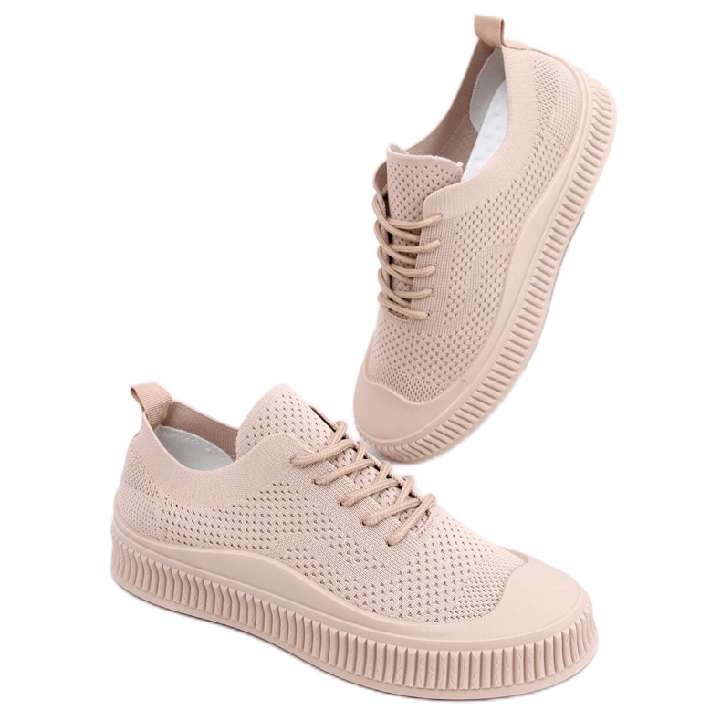 Deportivas estilo calcetín de mujer Posten Khaki beige caqui