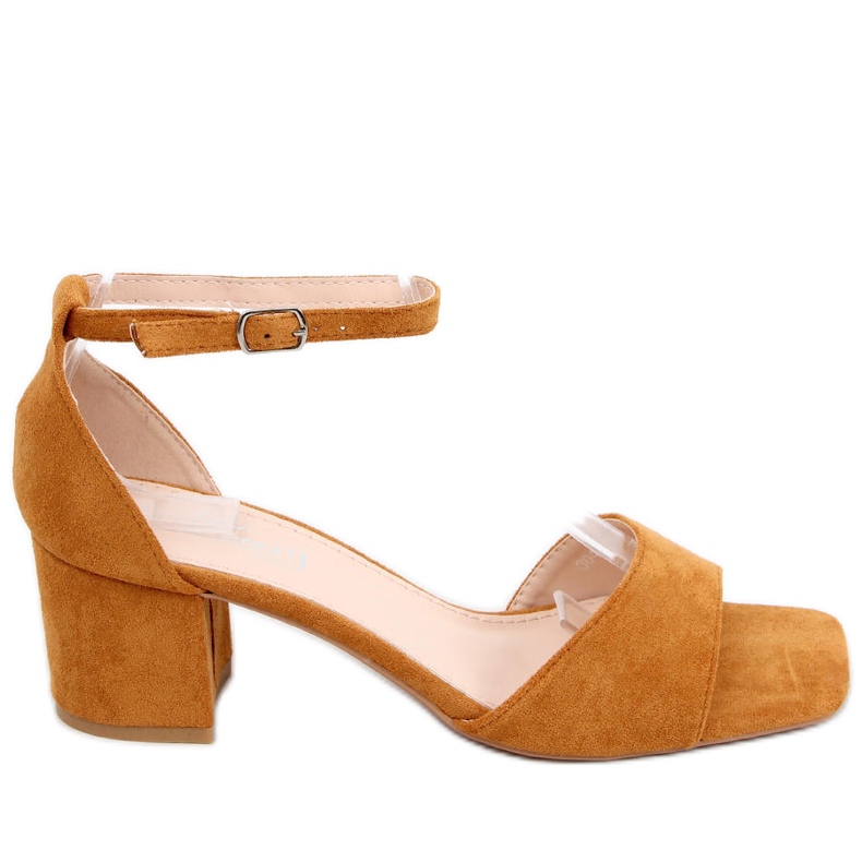 Sandalias mujer tacón ante Silence Camel marrón