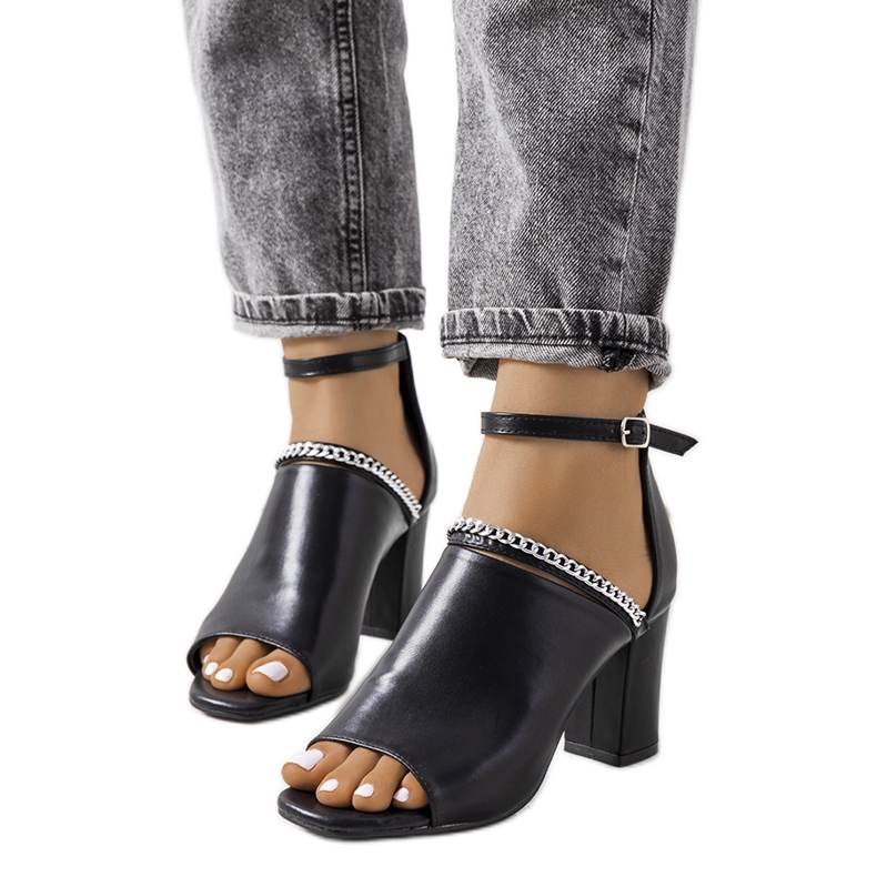 Sandalias negras con caña Nasrin negro