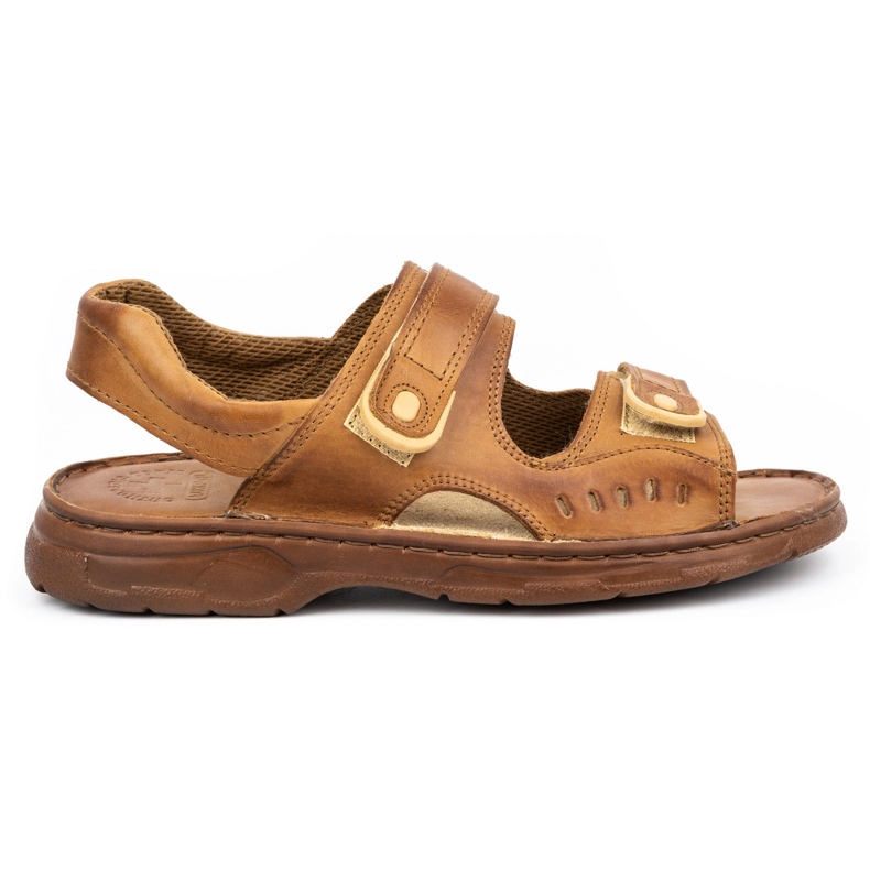 ŁUKPOL Sandalias hombre piel 812 marrón