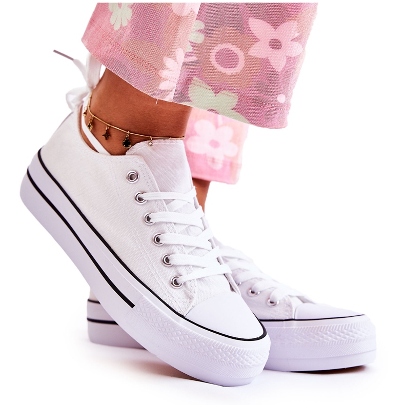 FS3 Zapatillas Clásicas De Mujer En La Plataforma Blanco Conelle