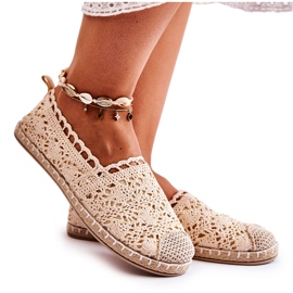 PH1 Alpargatas de Mujer Caladas Beige, Letisa