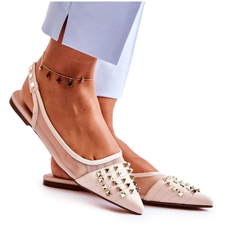 Bailarinas De Mujer Con Tachuelas Beige Kinley