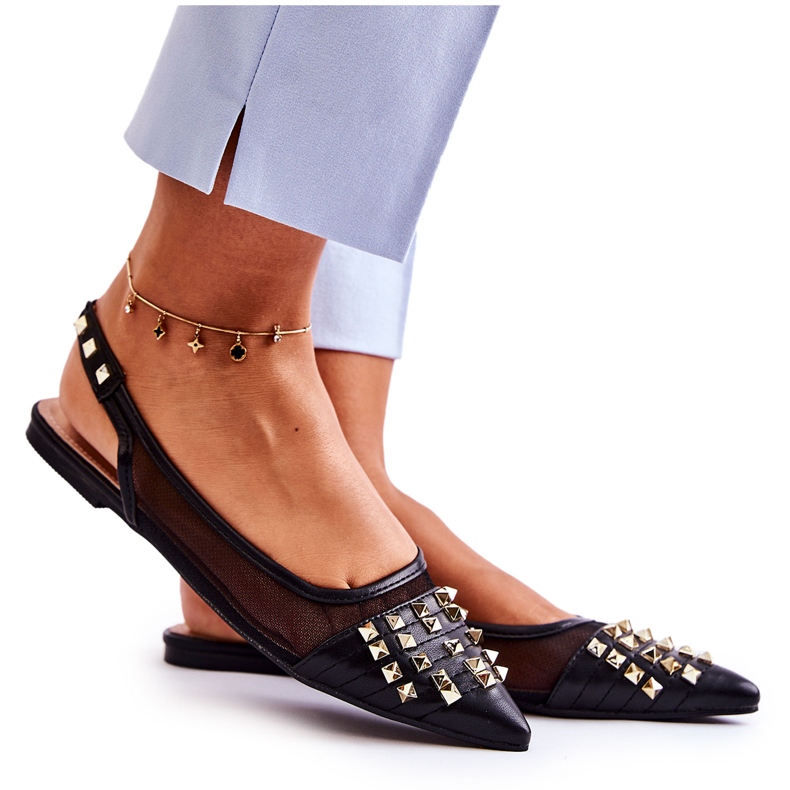 PG1 Bailarinas De Mujer Con Tachuelas Negras Kinley negro