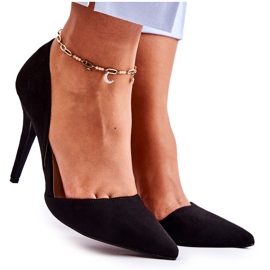 PG1 Stilettos Clásico Ante Negro Sofya
