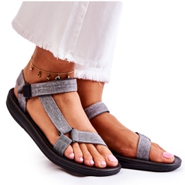 PM1 Sandalias Mujer Clásicas Con Velcro Gris Kalla