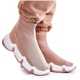 Deportivas Mujer Material Alto Beige Morris