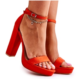 FL1 Sandalias Clásicas Con Tacones Altos Naranja Baleira FL1 Sandalias Clásicas Con Tacones Altos Naranja Baleira